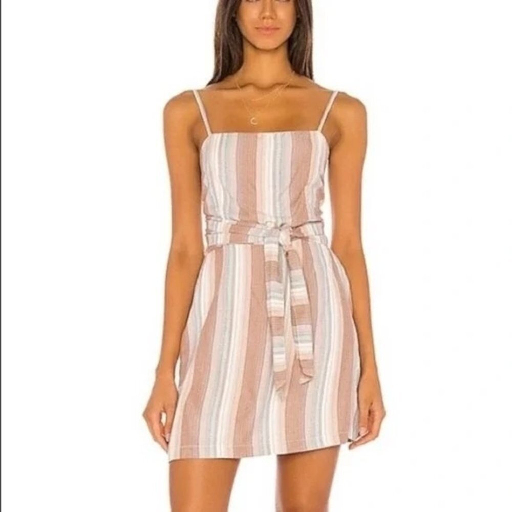 NWT L*Space Lauryn Dress Harmony Stripe Tie at Waist Mini Short Small